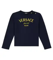 [Versace Kids] Versace Kids Logo cotton jersey sweatshirt Y 4 blue