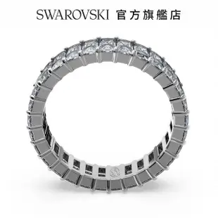 【SWAROVSKI 官方直營】SWAROVSKI 施華洛世奇 Matrix 戒指 長方形切割 灰色 鍍釕-50 交換禮物