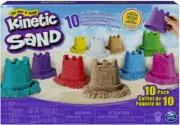 Kinetic Sand Castle 10-Colors 10-Moulds Pack Natural Sensory Damaged Box