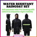 WATER RESISTANT UNISEX OUTDOOR GLOW THE DARK STRIPE RAINCOAT