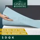 Giselle Memory Foam Mattress Topper Queen Bed Cool Gel Bamboo Cover Underlay