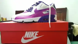 NIKE-AIR MAX 90 MESH GG女慢跑鞋833340105-白紫