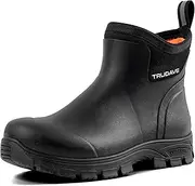 [Trudave] Men's Rain Boots Waterproof Garden Shoes, Ankle Rubber Work Boots, Camp Outdoor Snow Mud Boots for Farming, Hunting, Lawn Work, Size 7-14
