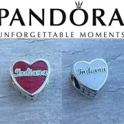 Pandora Authentic Indiana Love State Exclusive Heart Charm RARE