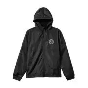 Brixton "Claxton Crest" Jacket (Black/Black) Hooded Windbreaker