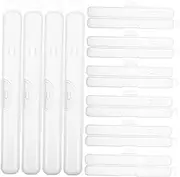 OATIPHO 10pcs Portable Toothbrush Case Transparent Travel Toothbrush Container with Hooks for for Business Camping and Home Use