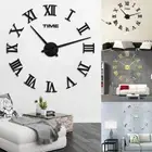 Decor Roman Numerals Wall Sticker Mirror Surface Wall Clock Acrylic Sticker