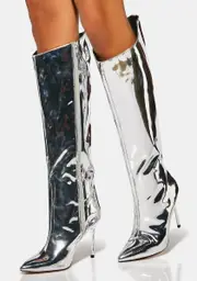 Inevitable Darling Metallic Stiletto Boots