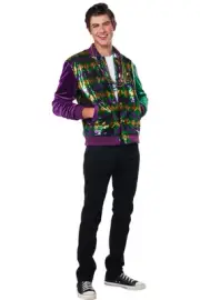 California Costume Mardi Gras Varsity Jacket Adult Men Accessory Top 5124-003