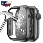 Glass+Cover For Apple Watch case 45/41/44/40/42mm Accessories Screen Protector