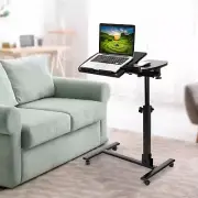 Angle Height Adjustable Rolling Laptop Desk Notebook Table Stand W/ Casters