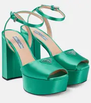 [Prada] Prada Satin platform sandals AU 10 green