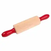 Small Wood Rolling Pin Pastries Baking Tool Dough Pastry Chef Red Handle 10cm