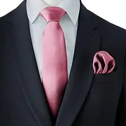 [Rael-Brook] Men's Satin Tie Pocket Square Set