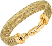 [Razzberry] Waterproof Mesh Bangle Bracelet, Non Tarnish Stainless Steel, Adjustable Length to 20cm, included Gift Pouch