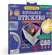eeBoo Pretend Play Spaceship Reusable Stickers includes 4 Sticker Sheets