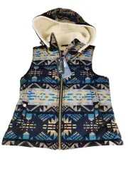Pendleton Women's Size XS Cedar-Sherpa Lined Vest with Hood New Tags Full-Zip