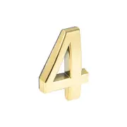 Self Adhesive House Number 1.97 Inch ABS Number 4 for Hotel Mailbox Gold Tone