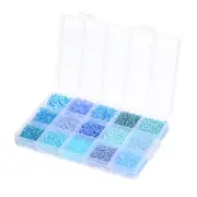 Assorted Beads Sequins 15 Blue Styles for Jewelry Making Crafts Sewing