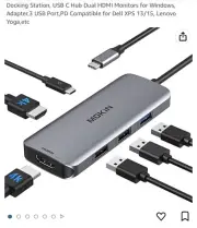 Docking Station , USB C Hub Dual HDMI Monitors for Windows