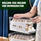 Egg Holder for Refrigerator 2-Layer 24 Egg Storage Container Auto Rolling BaWXE