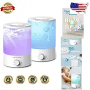 Dual 3.5L Ultrasonic Humidifiers with Night Light & Auto Shut-Off Feature
