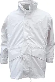 [Cathedral Products] Cathedral Mens White Bowls 100% Waterproof 3 In 1 Rain Jacket With Removable Zipped Fleece Jacket Foldaway Hood Pockets & Storm Cuffs