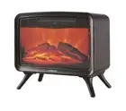Euromatic 1600W Electric Fireplace Heater 2 Settings Log Flame Effect Mesh Front