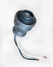 Steampunk Industrial Lamp holder Black Iron Pipe Lamp Socket Wire Leads.3/4" NPT