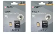 Emtec Gold Memory Card & Adapter 2 x 32gb