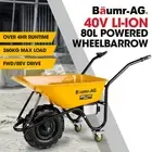 BAUMR-AG 40V Motorised Wheelbarrow 80L Electric Powered Motorised Wheel Barrow