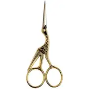 SINGER 4 INCH FORGED GOLD PLATED STORK EMBROIDERY SCISSORS