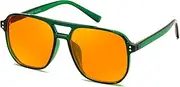 FEISEDY Blue Light Blocking Glasses for Men Women Anti Eyestrain Gaming and Computer Glasses Amber Tint G2835