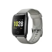 FitSmart Smart Watch Bluetooth Heart Rate Monitor Waterproof LCD Silver Grey