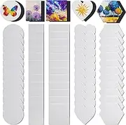 Engrowtic 60 Pcs Mini Magnetic Canvas Panel Boards Magnetic Painting Canvas Panel Various Size for Painting Fridge Locker Art Crafts DIY(Multi Shape)