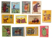 Group of 12 c1973 Funny Nylon Cloth Shirt Stickers incl. Muttley Josie (#12)
