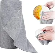 Tear Away Dish Cloths Rolls,50 Sheets-11.8" X 11.8",Absorbent,Quick Drying Microfiber Cleaning Dish Rag,Reusable Kitchen Towels (Gray)