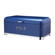 Lovello Carbon Steel Textured Bread Bin Container 42x22cm Midnight Blue