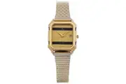 Elegance Defined: NOMOS Ladies' Tetra 129-1-A1 Quartz Watch, Stainless Steel in Golden & Grey
