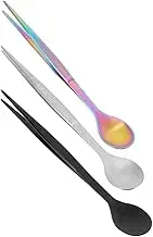 Alasum 3pcs Stainless Steel Condiment Spoon Tweezer Versatile Tasting Tool for Sampling Plating and Cooking Space Saving Kitchen Essential and Designs