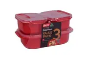 Decor Microsafe Microwavable Container Set 3 Pack