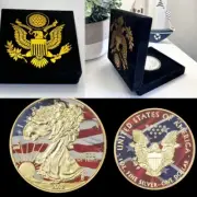 Statue Of Liberty Walking Golden Coin, Souvenir Coin, Challenge Coin