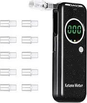 Professional Ketone Breath Analyzer Portable Digital Ketone Breath Meter Advanced Ketosis Breath Tester with 10 Mouthpieces for Monitors Your Acetone and Ketones in Breath