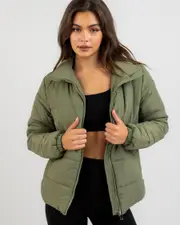 [Ava And Ever] Ava And Ever Women's Jezebel Puffer Jacket in Olive Size 6 6 Olive