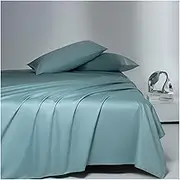 Cotton Flat Sheet Only 500 Thread Count 100% Long Staple Cotton Top Sheet Ultra Soft Breathable Flat Bed Sheets(Light Green,200x230cm)