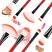 Catzon 22 Pcs Makeup Brushes Blush Fan Eyeshadow Brushes Set with Storage Bag-Pink