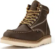 [SUREWAY] 6” Wedge Moc Toe Work Boots for Men - Soft Toe, Premium Full-Grain Leather, Lightweight Work Boots/Shoes, Comfort Insole, Superior Oil/Slip Resistant, Real Goodyear, EH Rated Industrial