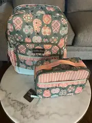Matilda Jane CeCe Apple Print Backpack and Lunchbox New In Bag