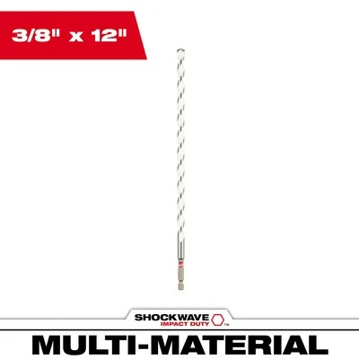 Milwaukee, 3/8in.x10in.x12in. SHOCKWAVE Impact Duty Multi-Material Drill Bit,