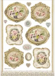 Stamperia Rice Paper Sheet A4-Frames, Princess,1 pack of 1 piece